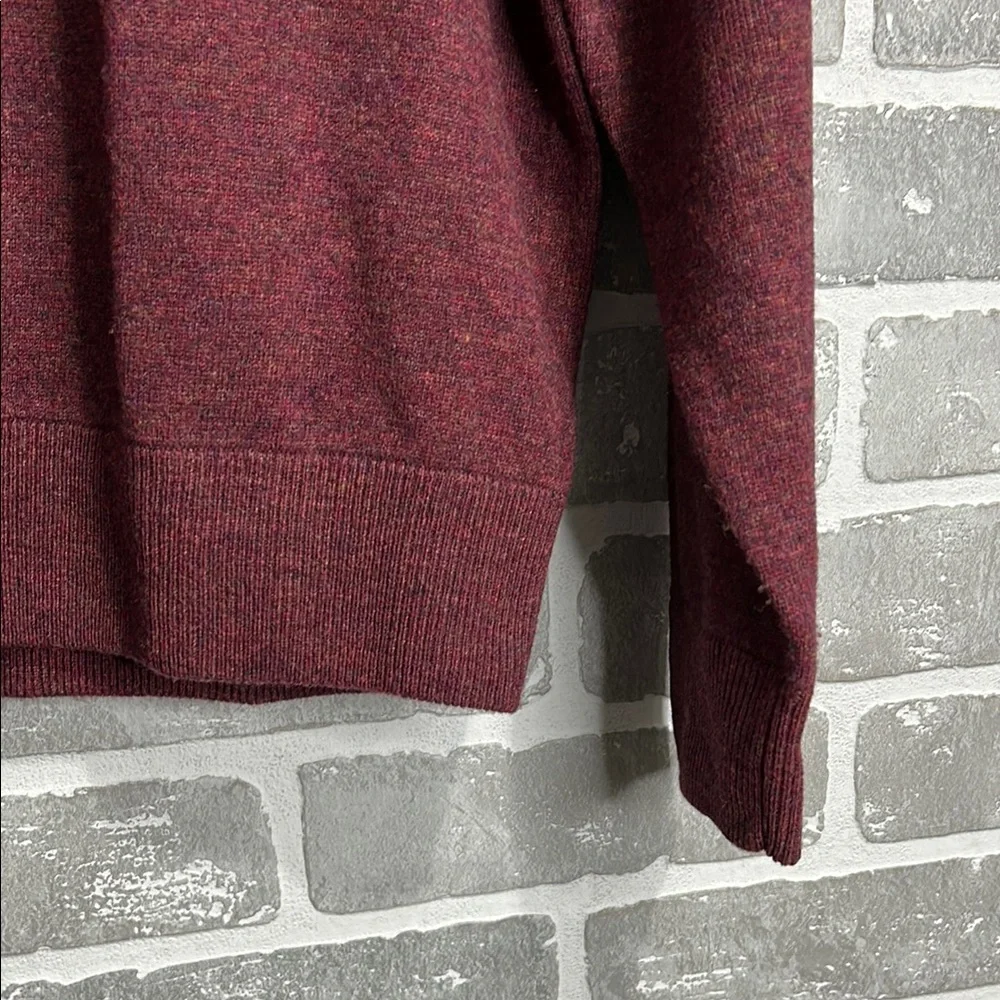 Peter Millar Burgundy V-Neck Sweater Mens Med 90% Wool 10% Cashmere Luxury‎ Knit